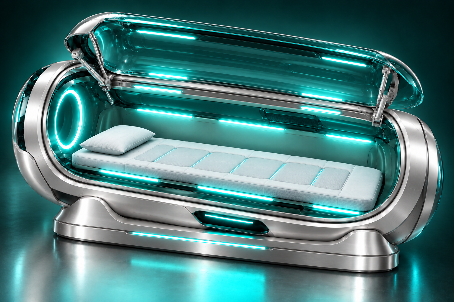Interior concept with horizontal mattress, headrest and flexible conductive zones